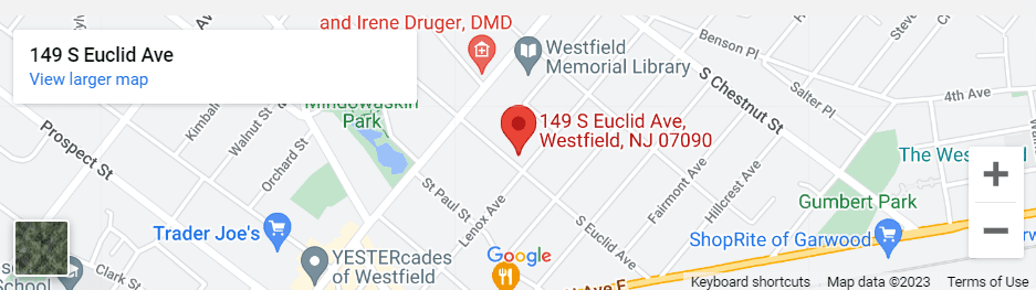 A map of the location of westfield memorial library.